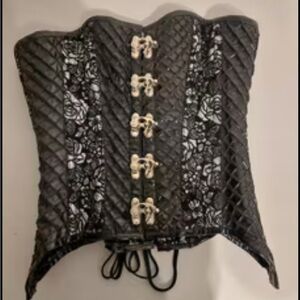 Black and Silver Floral Corset